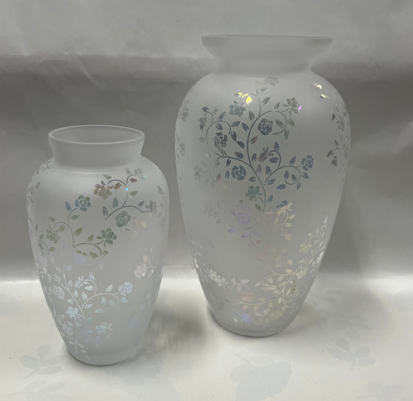 Frosted Iridescent- Glass Vase
