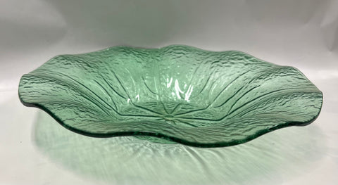 Green Glass Serving Bowl
