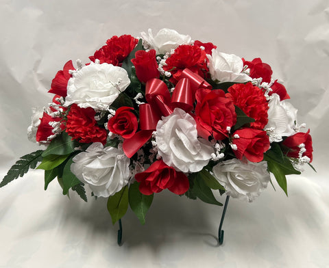 Artificial Stone Saddle -Red and White