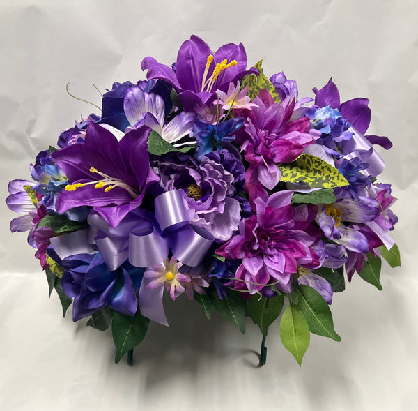 Artificial Stone Saddle -Purple, Mauve and Blue