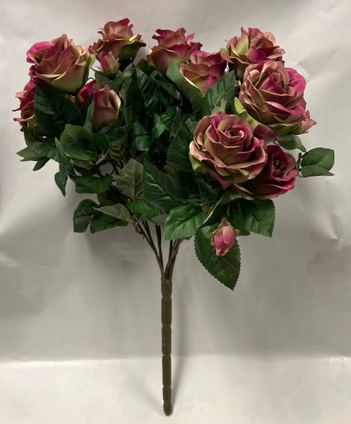 Rose Bush -Sage/Burgundy