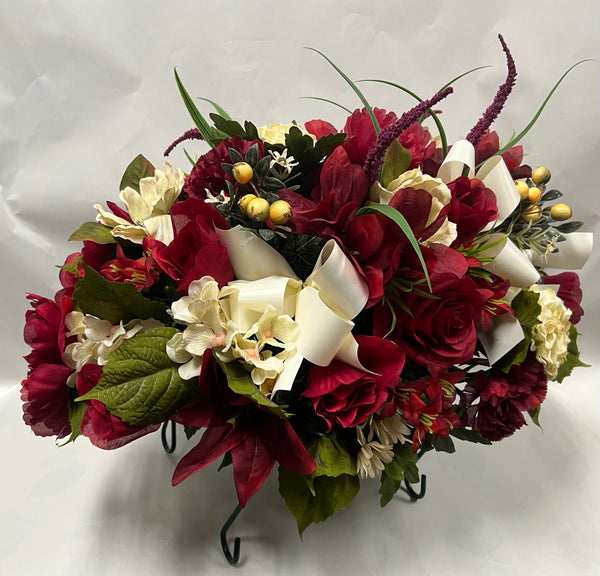 Artificial Stone Saddle - Burgundy and Ivory