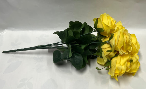 Artificial Rose Bush -Yellow