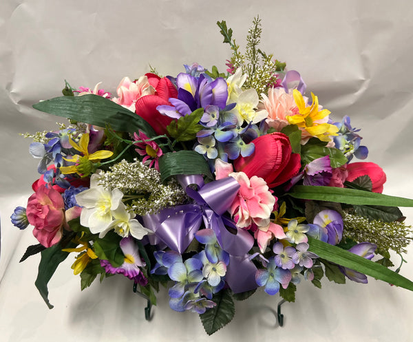 Artificial Stone Saddle- Mauve, Hot Pink, Periwinkle, Yellow, Peach and White