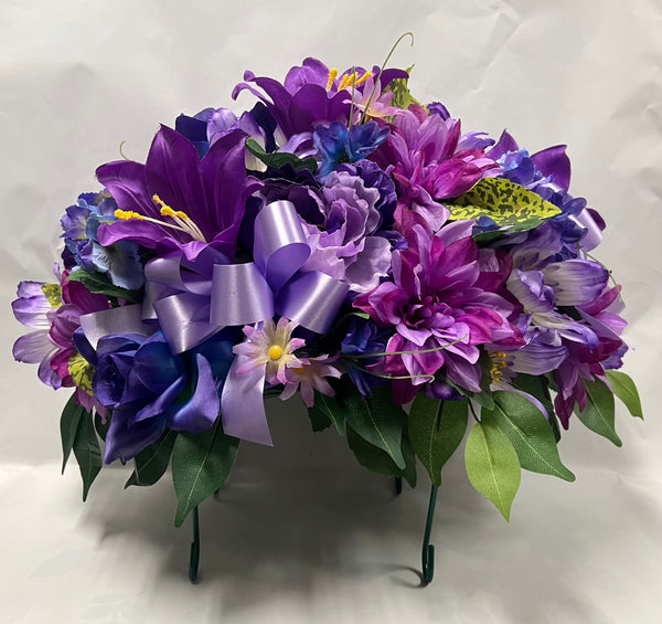 Artificial Stone Saddle -Purple, Mauve and Blue