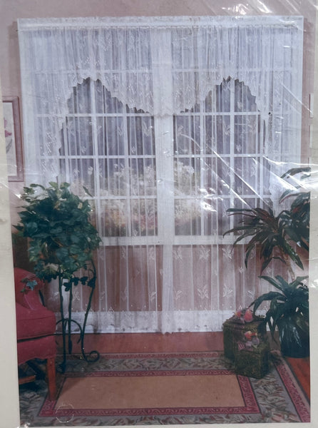 Lily Of The Valley - 60"x45" Lace Curtains Panel -Ecru
