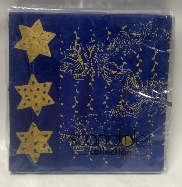 Luncheon Napkin- Zaubersterne -Blue/Gold