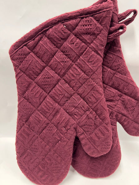 Oven Mitts - Burgundy