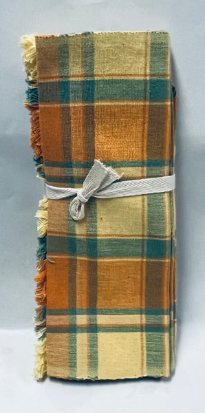 Cloth Placemat and Napkin Set -Orange, Yellow and Teal