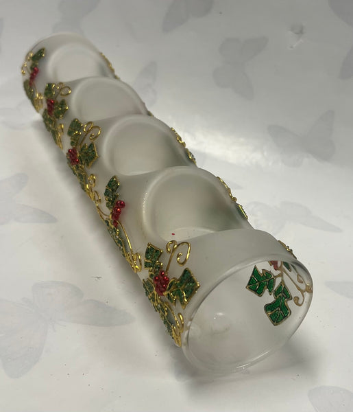 Holly Tea Light Candle Holder