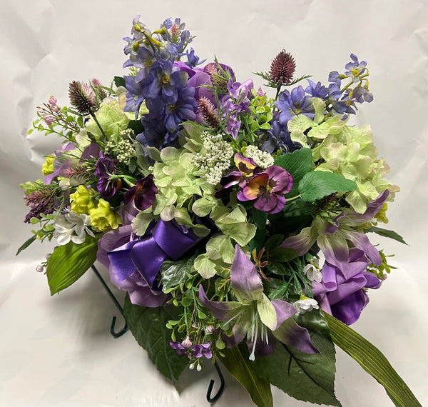 Artificial Stone Saddle -Mauve, Lime Green, Plum, Periwinkle and White