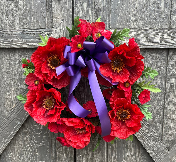 Artificial Poppy Wreath -Style 10