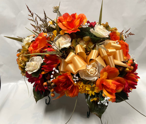Artificial Stone Saddle - Orange, Taupe, Cream and Yellow