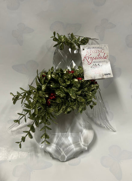 Kissing Krystals -Large Angel Ornament -Classic Red