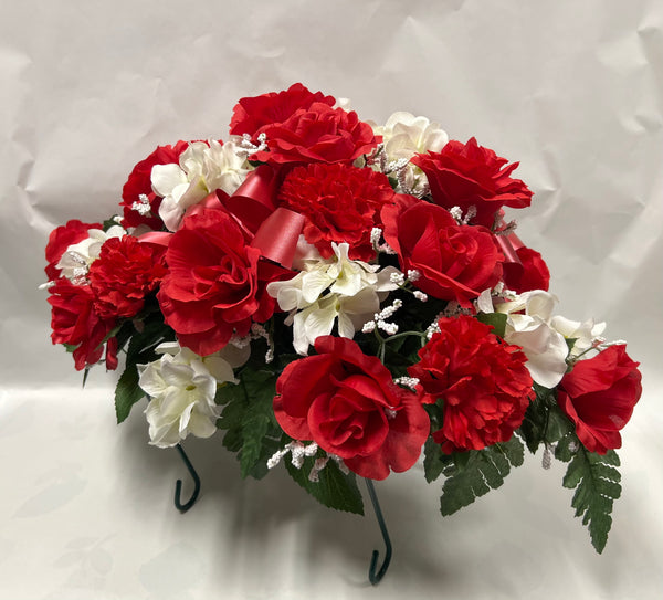 Artificial Stone Saddle -Red and Ivory