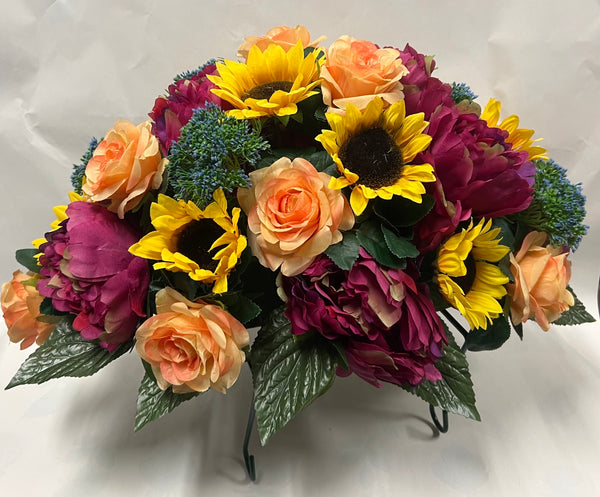 Artificial Stone Saddle - Magenta, Peach, Yellow and Blue