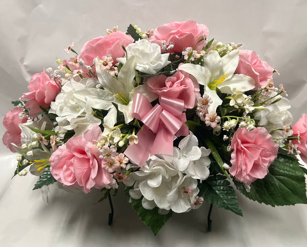 Artificial Stone Saddle - Light Pink and White