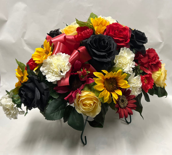 Artificial Stone Saddle -Red, Black, Yellow and Cream