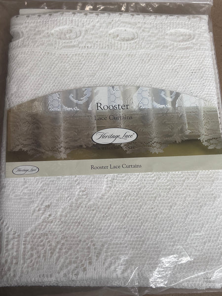 Rooster - 70"x34" Swag Pair -White
