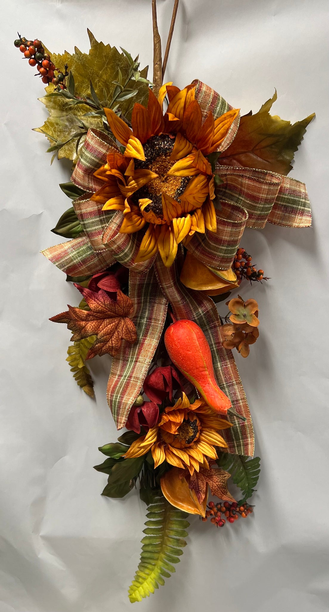 Sunflower / Gourd Swag With Bow