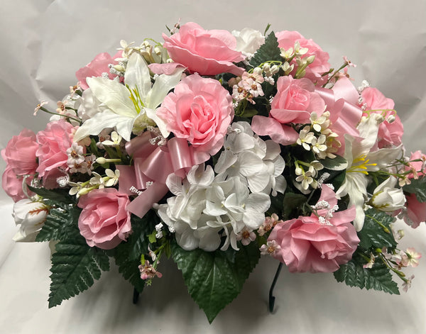 Artificial Stone Saddle - Light Pink and White