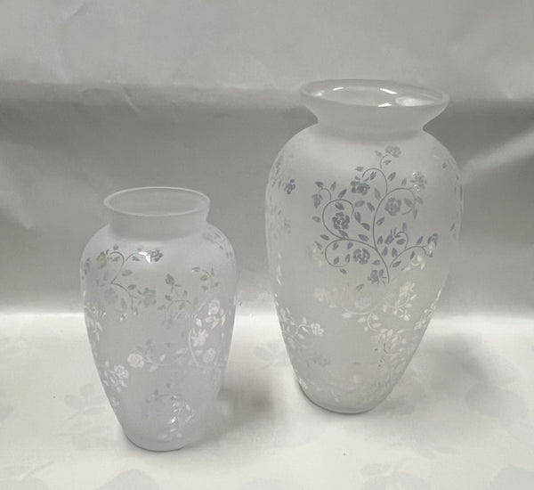 Frosted Iridescent- Glass Vase