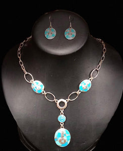 Artizan Necklace/ Earring Set -Blue and Silver