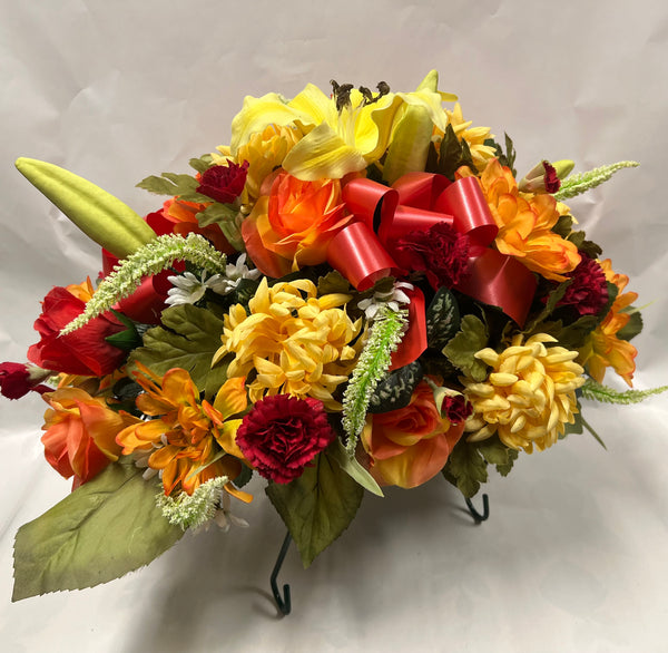 Artificial Stone Saddle- Orange, Red, Yellow and White