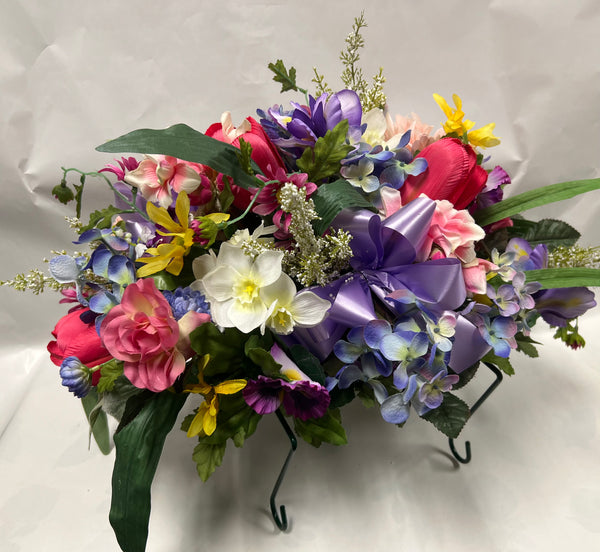 Artificial Stone Saddle- Mauve, Hot Pink, Periwinkle, Yellow, Peach and White