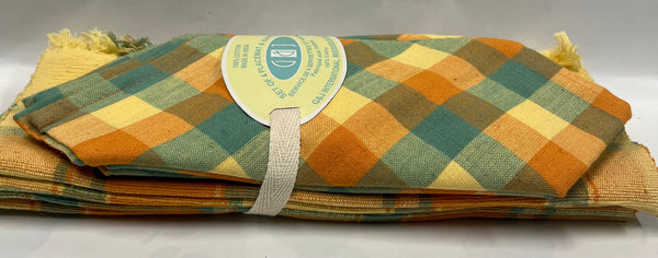 Cloth Placemat and Napkin Set -Orange, Yellow and Teal