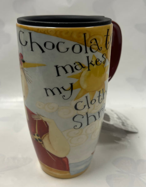 Chocolate Makes My Clothes Travel Mug