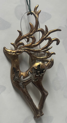 Bronze Carved Deer Tree Ornament