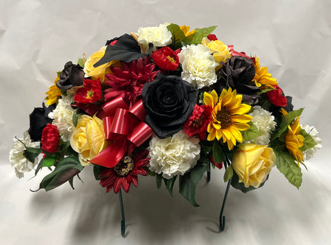 Artificial Stone Saddle -Red, Black, Yellow and Cream