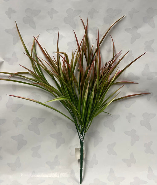 Plastic Grass Bush -Green/Red