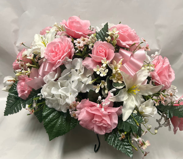 Artificial Stone Saddle - Light Pink and White