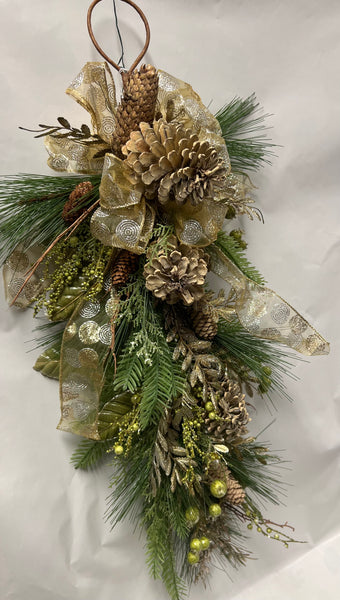 Christmas Swag -Champagne/ Lime Green