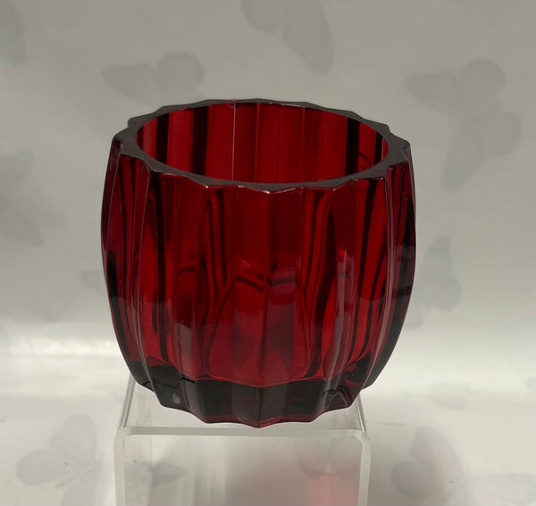 Red Glass Candle Holder