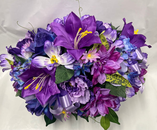 Artificial Stone Saddle -Purple, Mauve and Blue