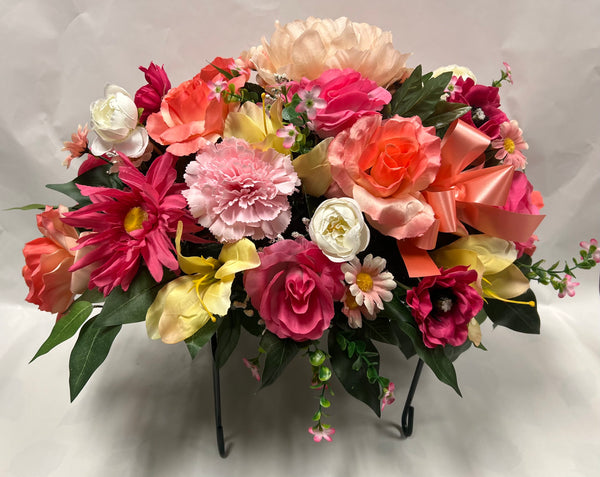 Artificial Stone Saddle -Hot Pink, Peach, White, Coral, Yellow and Soft Pink