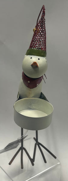 Metal Bird Tea Light Candle Holder -White
