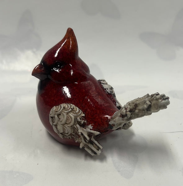 Small Cardinal Figurine -Wooden Look