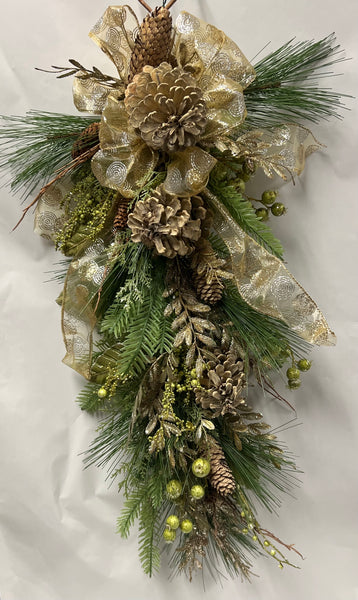 Christmas Swag -Champagne/ Lime Green