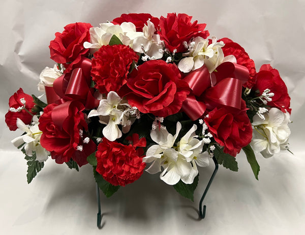 Artificial Stone Saddle -Red and Ivory