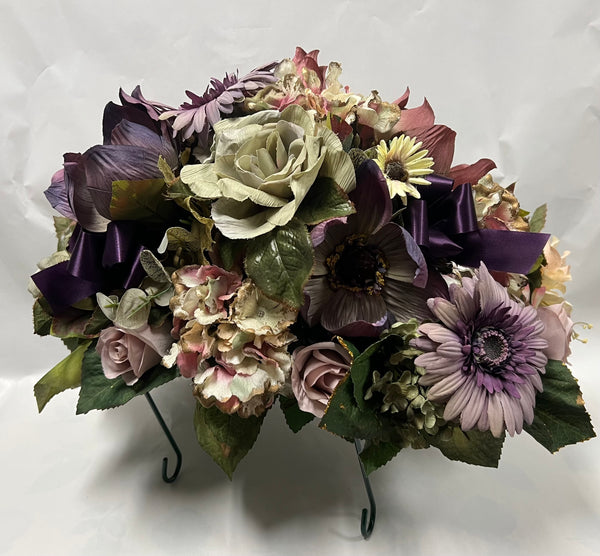 Artificial Stone Saddle- Mauve, Dusty Rose, Cream and Sage Green