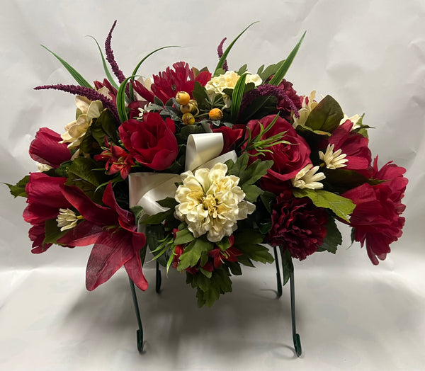 Artificial Stone Saddle - Burgundy and Ivory