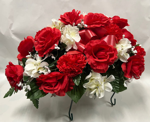 Artificial Stone Saddle -Red and Ivory