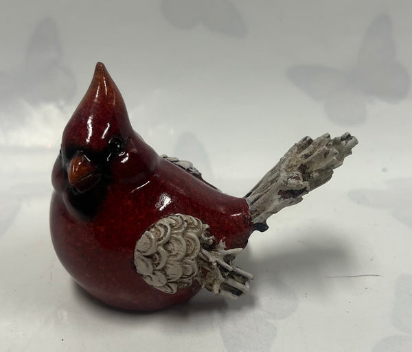 Small Cardinal Figurine -Wooden Look