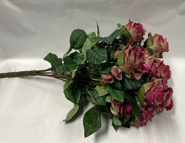 Rose Bush -Sage/Burgundy