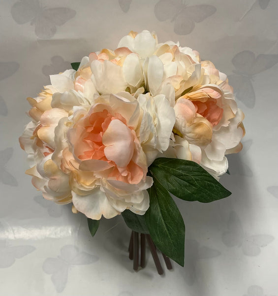 Peony Bouquet -Peach/ Ivory