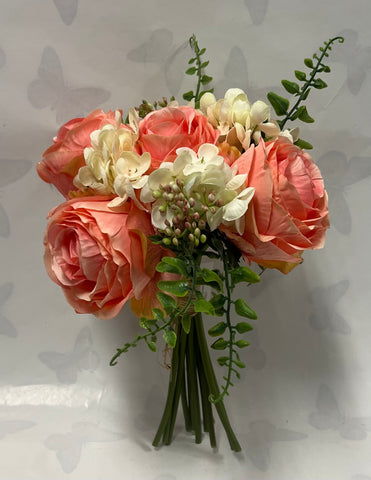 Rose and Hydrangea Bouquet -Coral